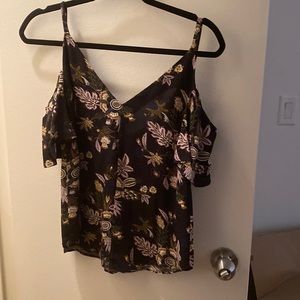 ALC silk flower printed off the shoulder blouse